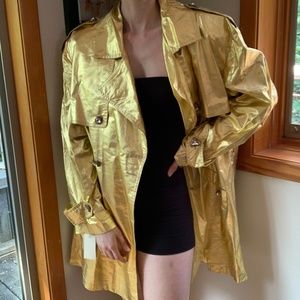 NWT Vintage Gold Metallic Raincoat